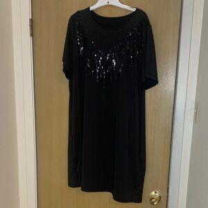 🖤🖤BLACK PLUS SIZE 2X FRINGE ON FRONT SRESS WITH POCKETS🖤🖤